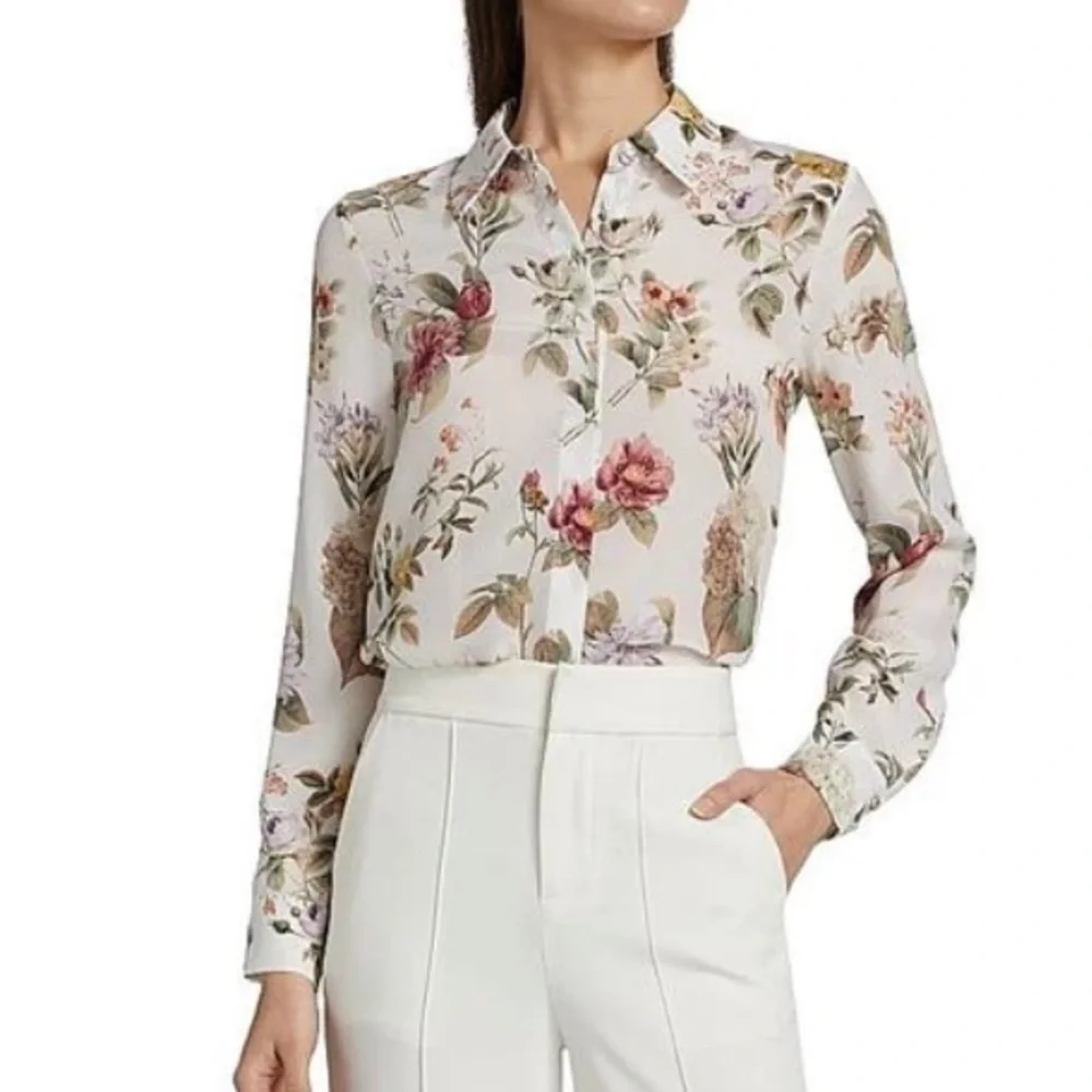 Alice + Olivia Willa Floral Silk Blouse in Floral Pattern. New without tags. - Picture 5 of 14